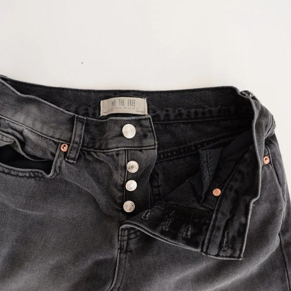 Free People We The Free Black Crop with Raw Hem Denim Jeans Size 25 - Picture 9 of 12